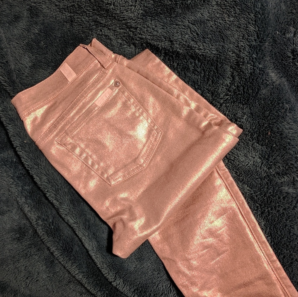 Rose gold metallic pants